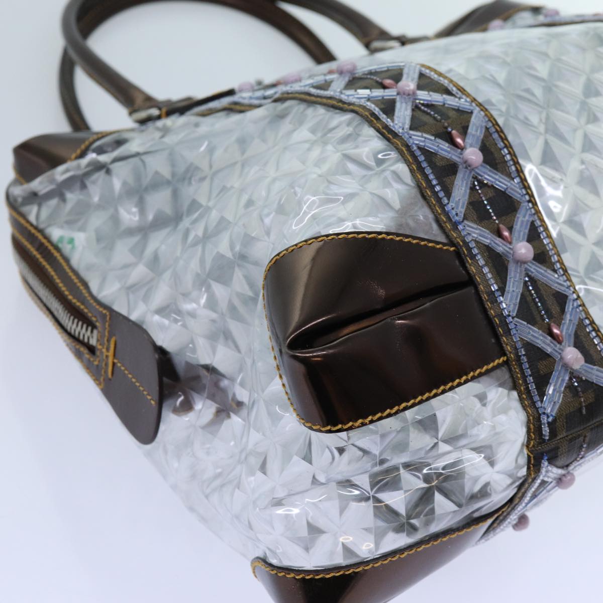 FENDI Hand Bag Vinyl Clear 71555
