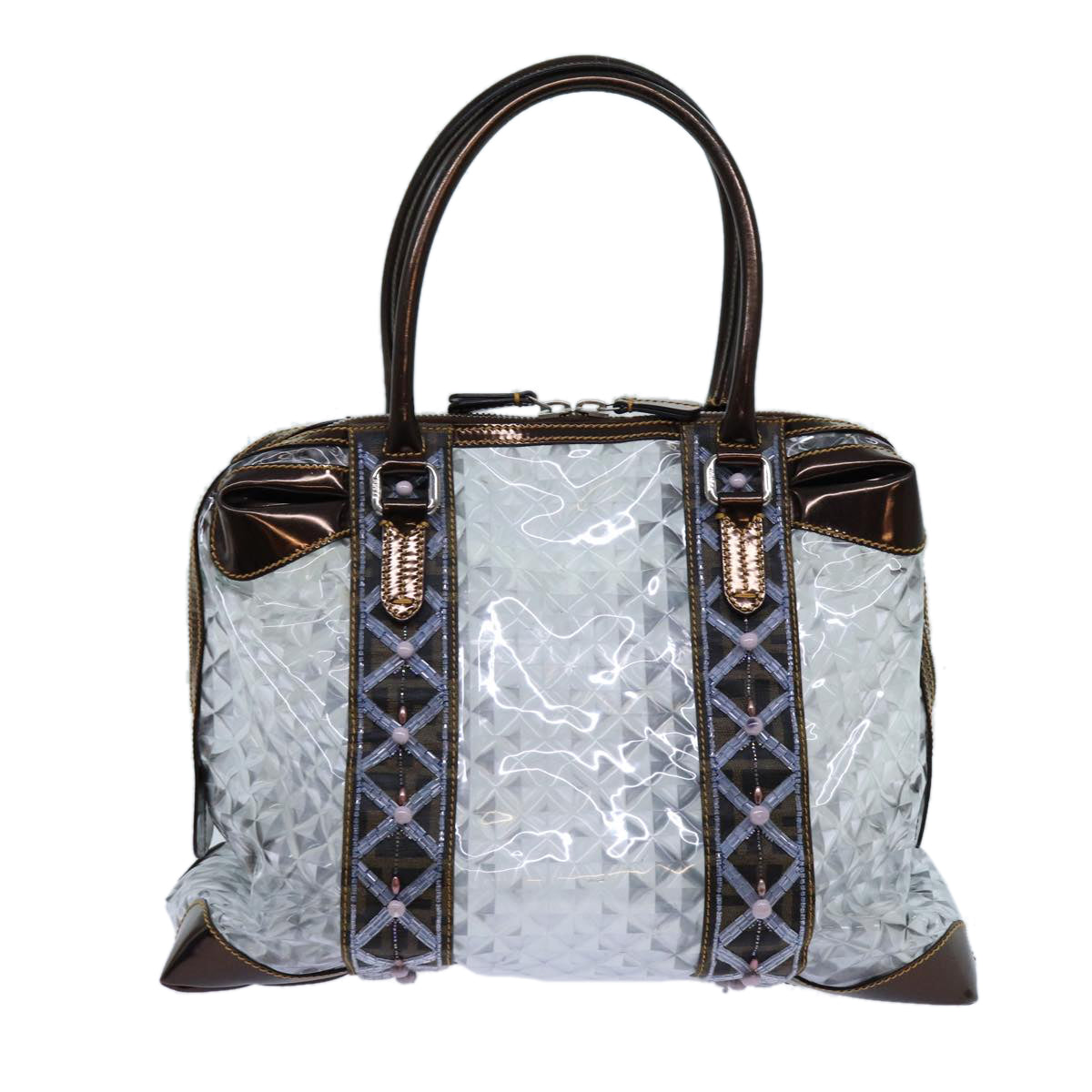 FENDI Hand Bag Vinyl Clear 71555