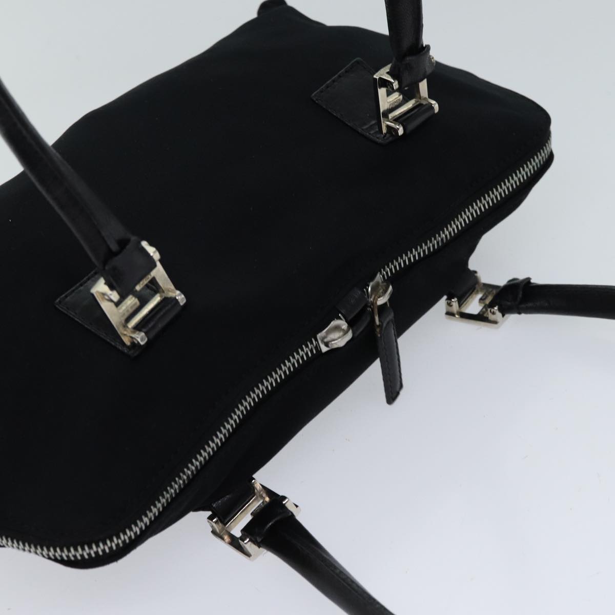FENDI Hand Bag Nylon Black 71560