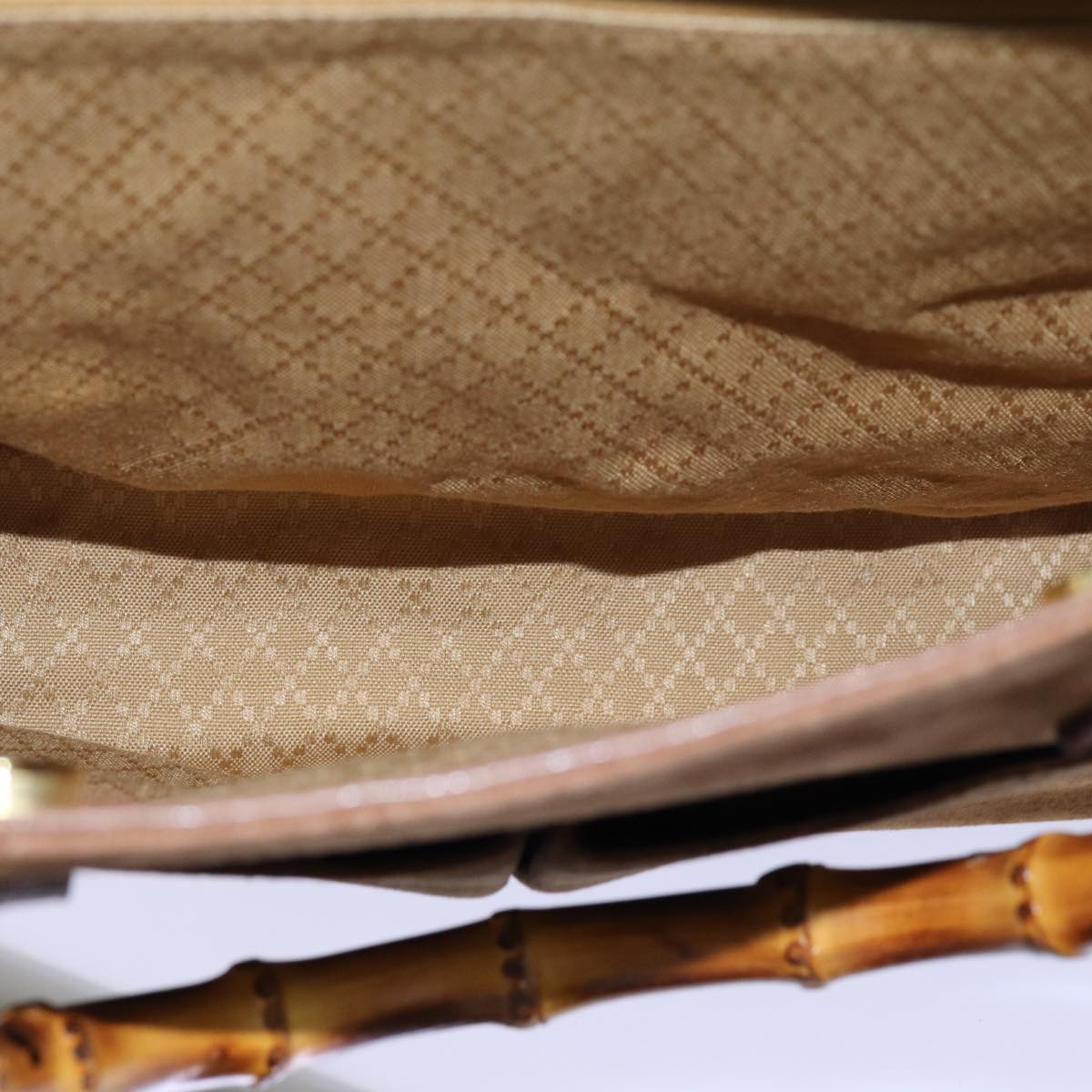 GUCCI Bamboo Hand Bag Suede 2way Brown 002 123 0322 71588
