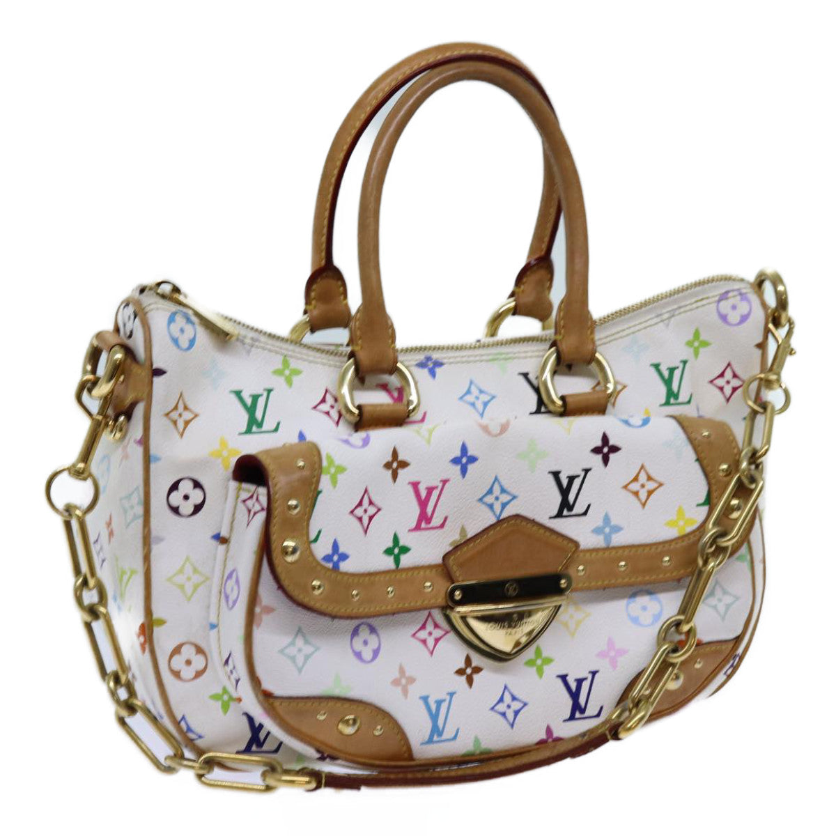 LOUIS VUITTON Monogram Multicolor Rita Hand Bag 2way White M40125 LV 71601