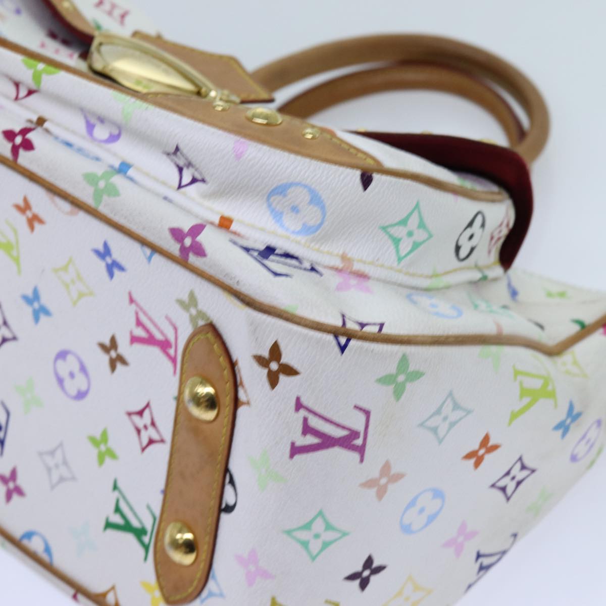 LOUIS VUITTON Monogram Multicolor Rita Hand Bag 2way White M40125 LV 71601