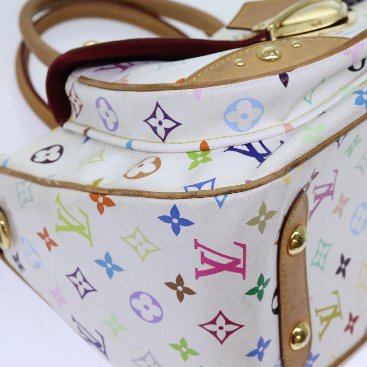 LOUIS VUITTON Monogram Multicolor Rita Hand Bag 2way White M40125 LV 71601