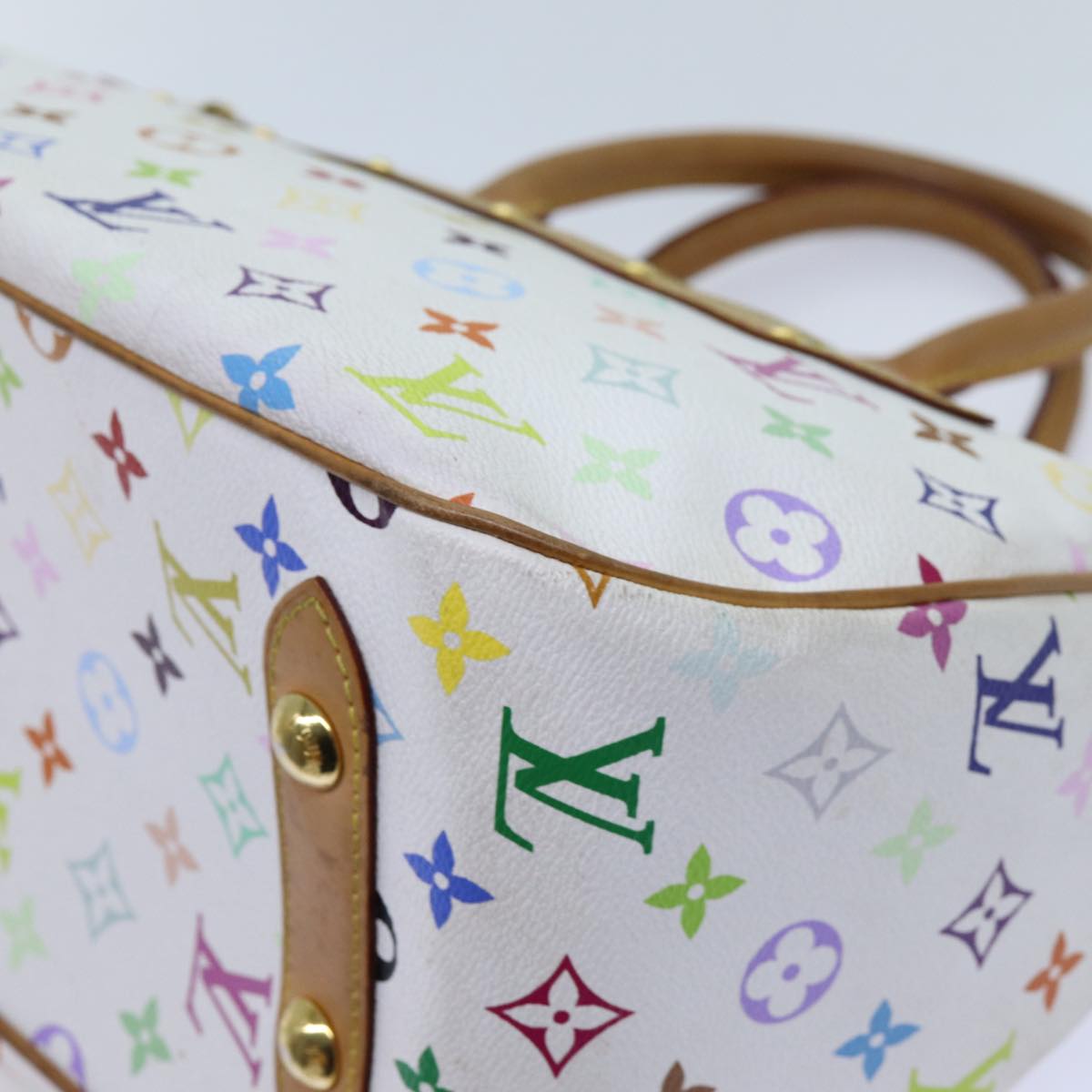 LOUIS VUITTON Monogram Multicolor Rita Hand Bag 2way White M40125 LV 71601