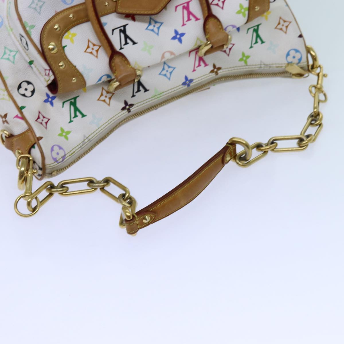 LOUIS VUITTON Monogram Multicolor Rita Hand Bag 2way White M40125 LV 71601