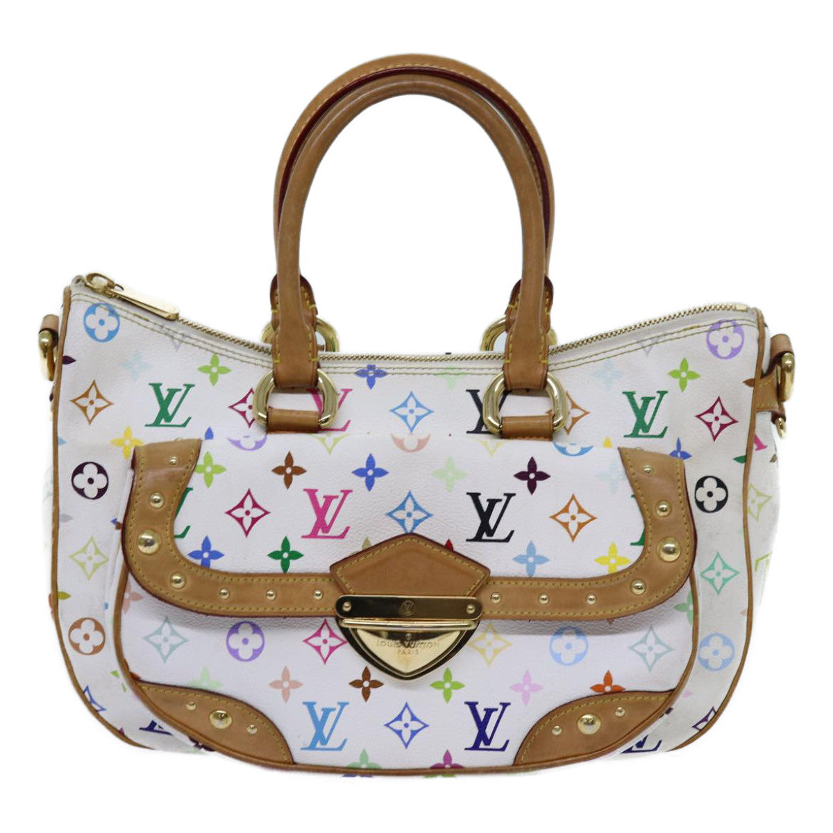 LOUIS VUITTON Monogram Multicolor Rita Hand Bag 2way White M40125 LV 71601