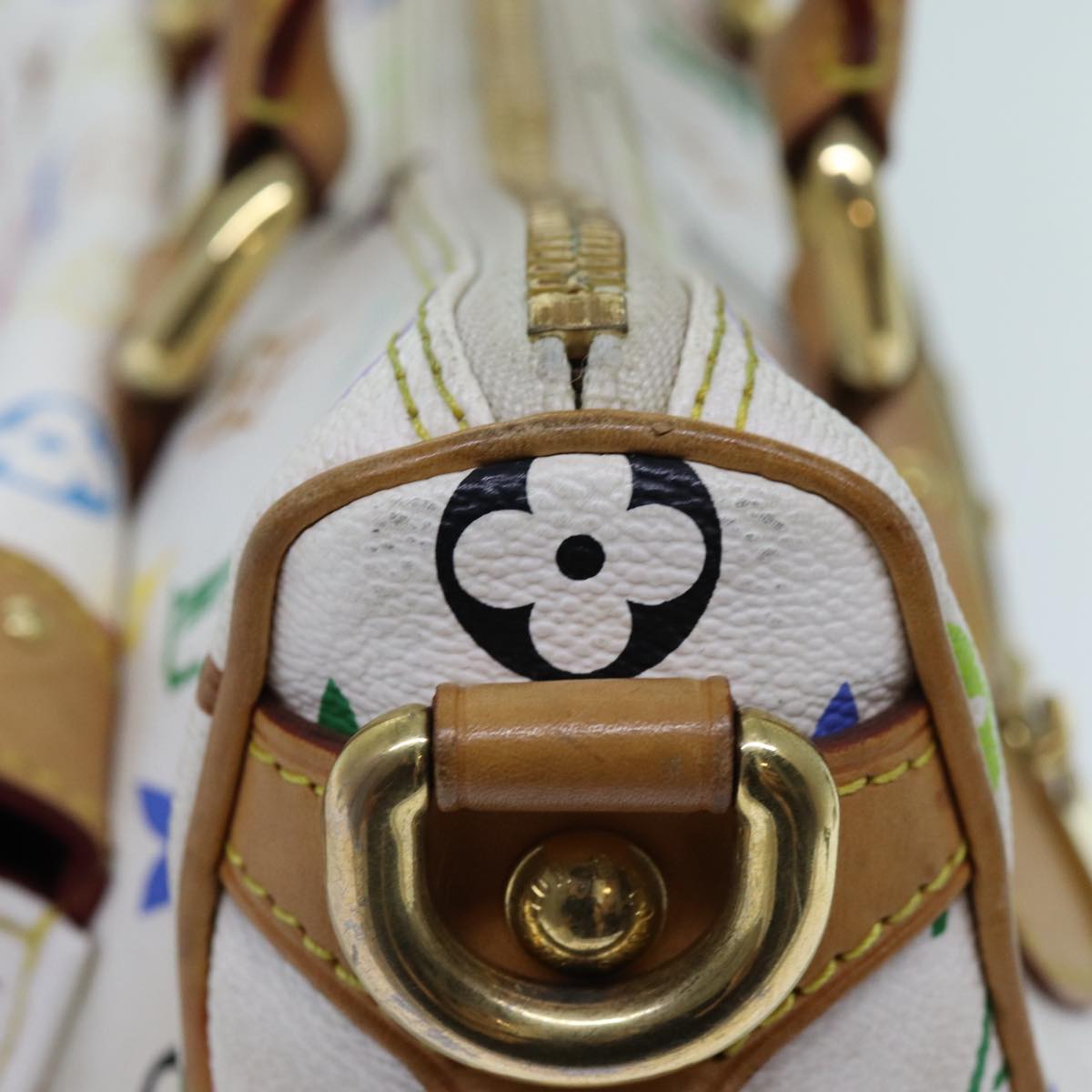 LOUIS VUITTON Monogram Multicolor Rita Hand Bag 2way White M40125 LV 71601