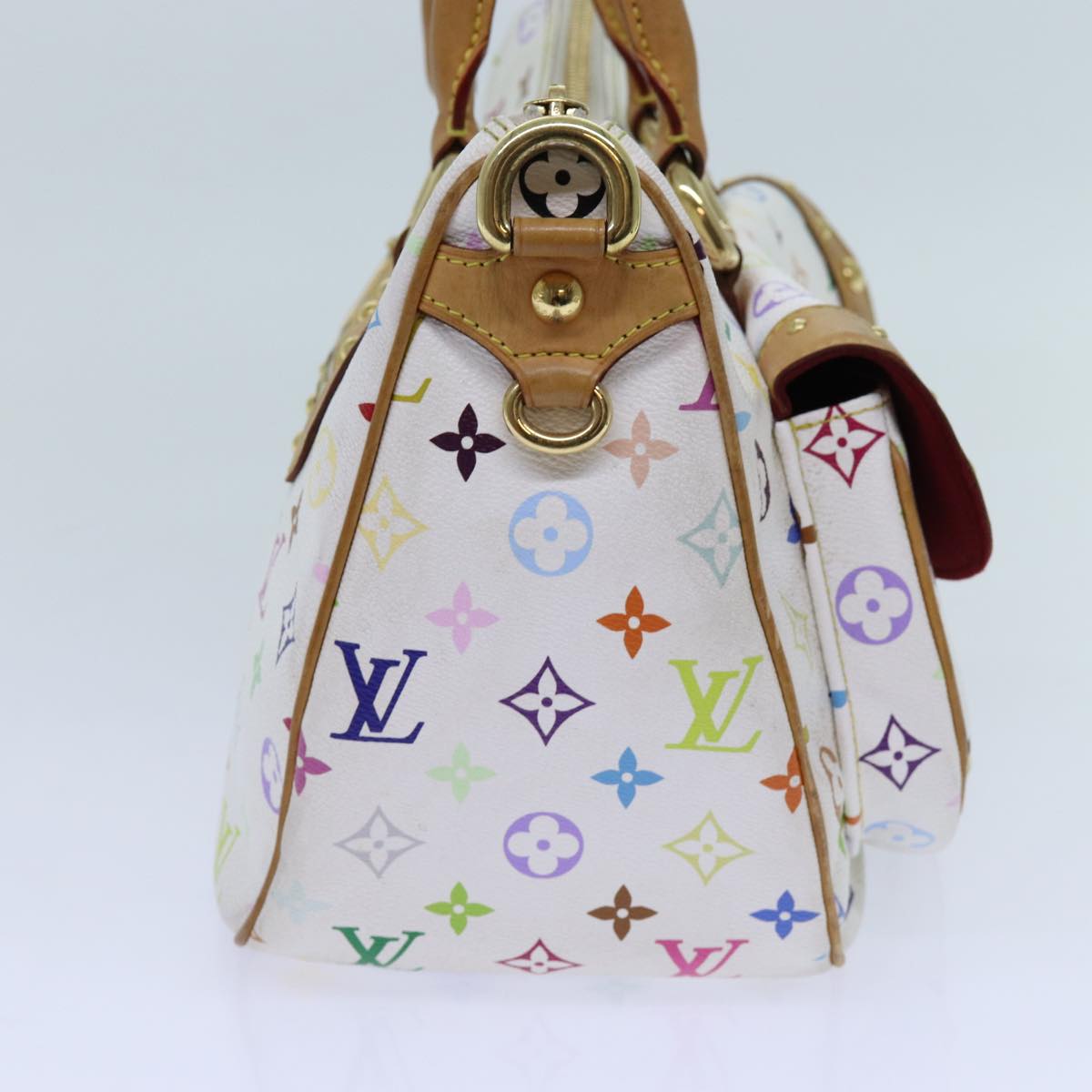 LOUIS VUITTON Monogram Multicolor Rita Hand Bag 2way White M40125 LV 71601