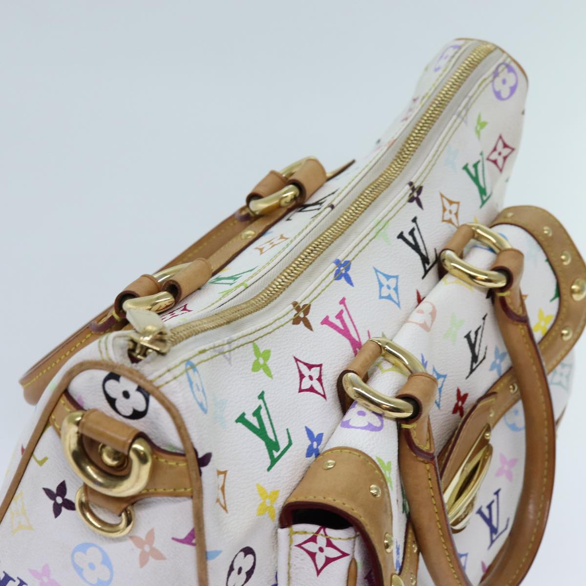 LOUIS VUITTON Monogram Multicolor Rita Hand Bag 2way White M40125 LV 71601