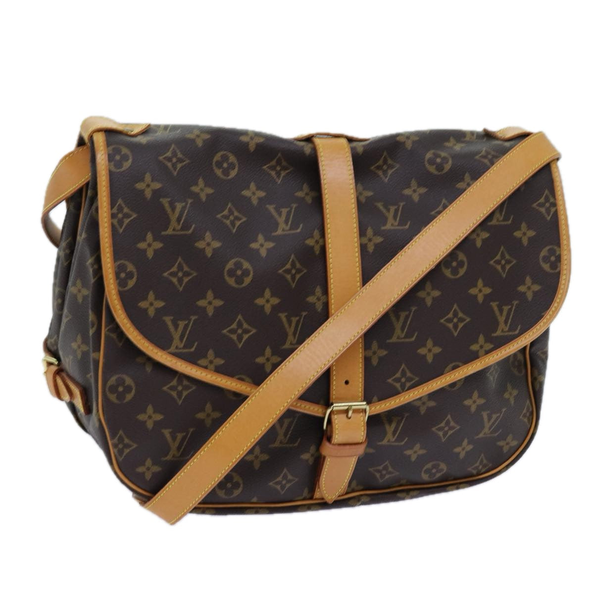 LOUIS VUITTON Monogram Saumur 35 Shoulder Bag M42254 LV 71604A