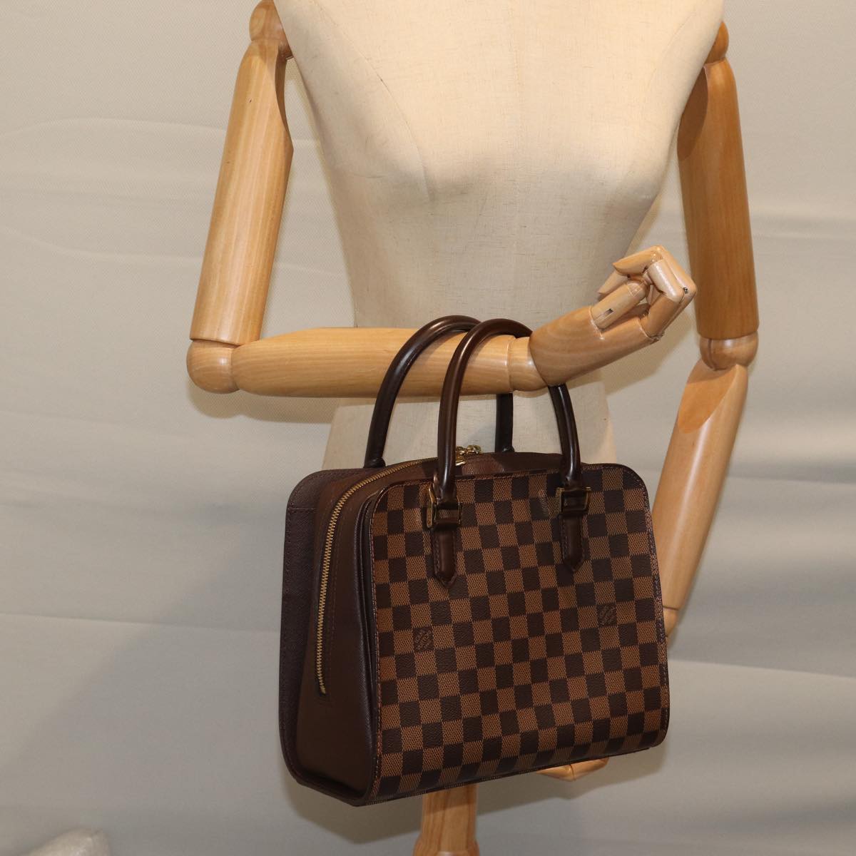 LOUIS VUITTON Damier Ebene Triana Hand Bag N51155 LV 71616