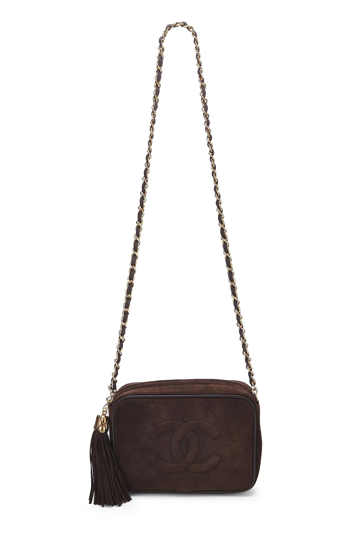Chanel,  Brown Suede Camera Bag Mini, Brown
