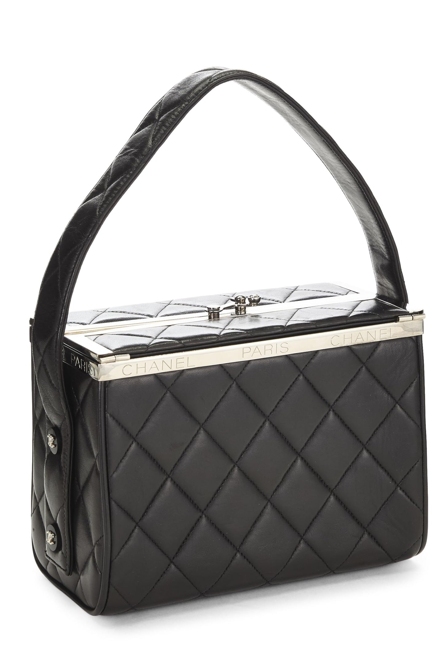 Chanel,  Black Quilted Lambskin Box Vanity Small, Black