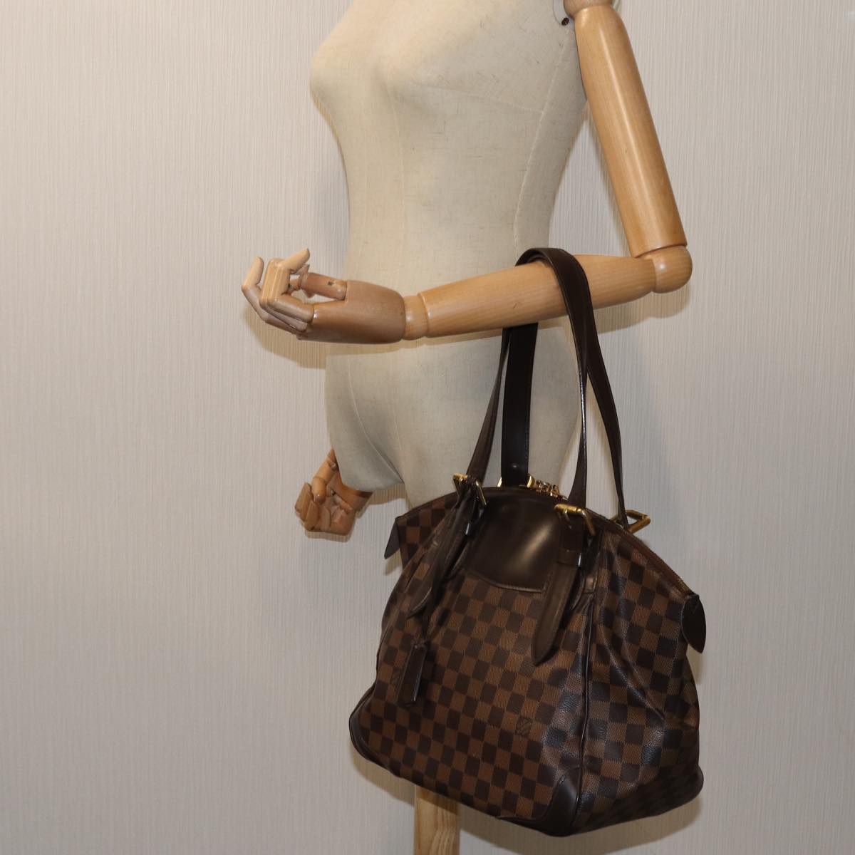 LOUIS VUITTON Damier Ebene Verona MM Shoulder Bag N41118 LV 71645