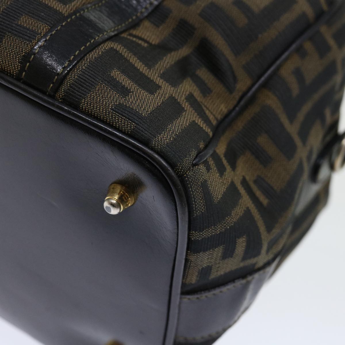FENDI Zucca Canvas Hand Bag 2way Brown Black 71647