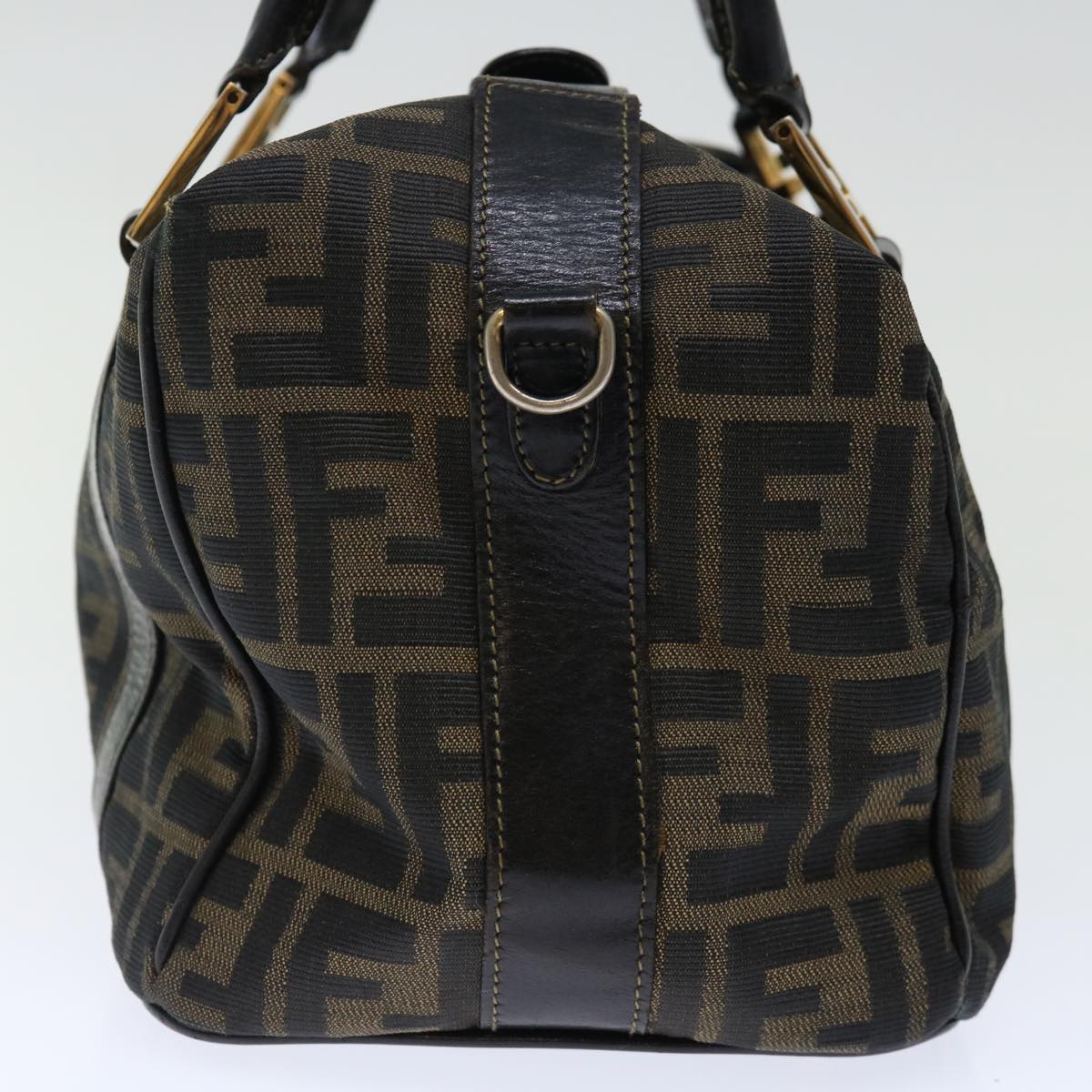 FENDI Zucca Canvas Hand Bag 2way Brown Black 71647
