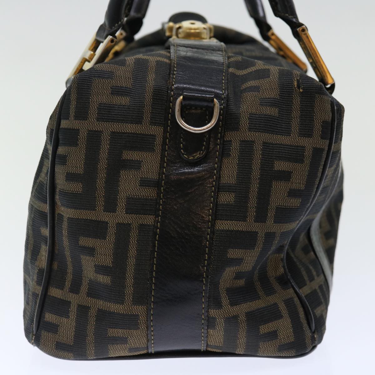 FENDI Zucca Canvas Hand Bag 2way Brown Black 71647