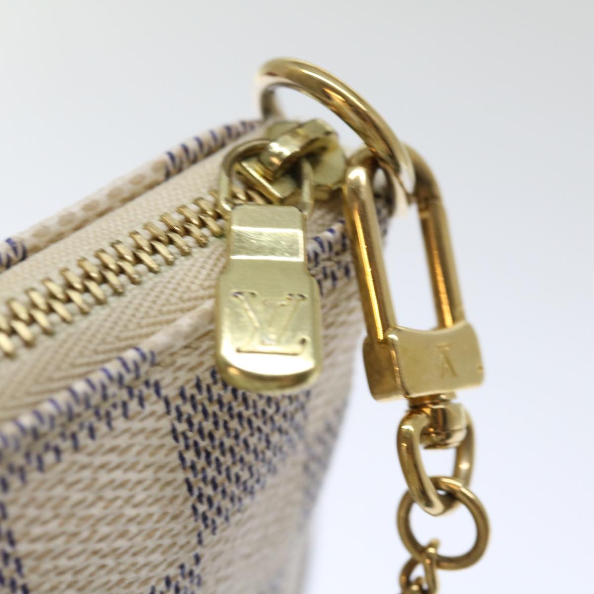 LOUIS VUITTON Damier Azur Mini Pochette Accessoires Pouch N58010 LV 71666