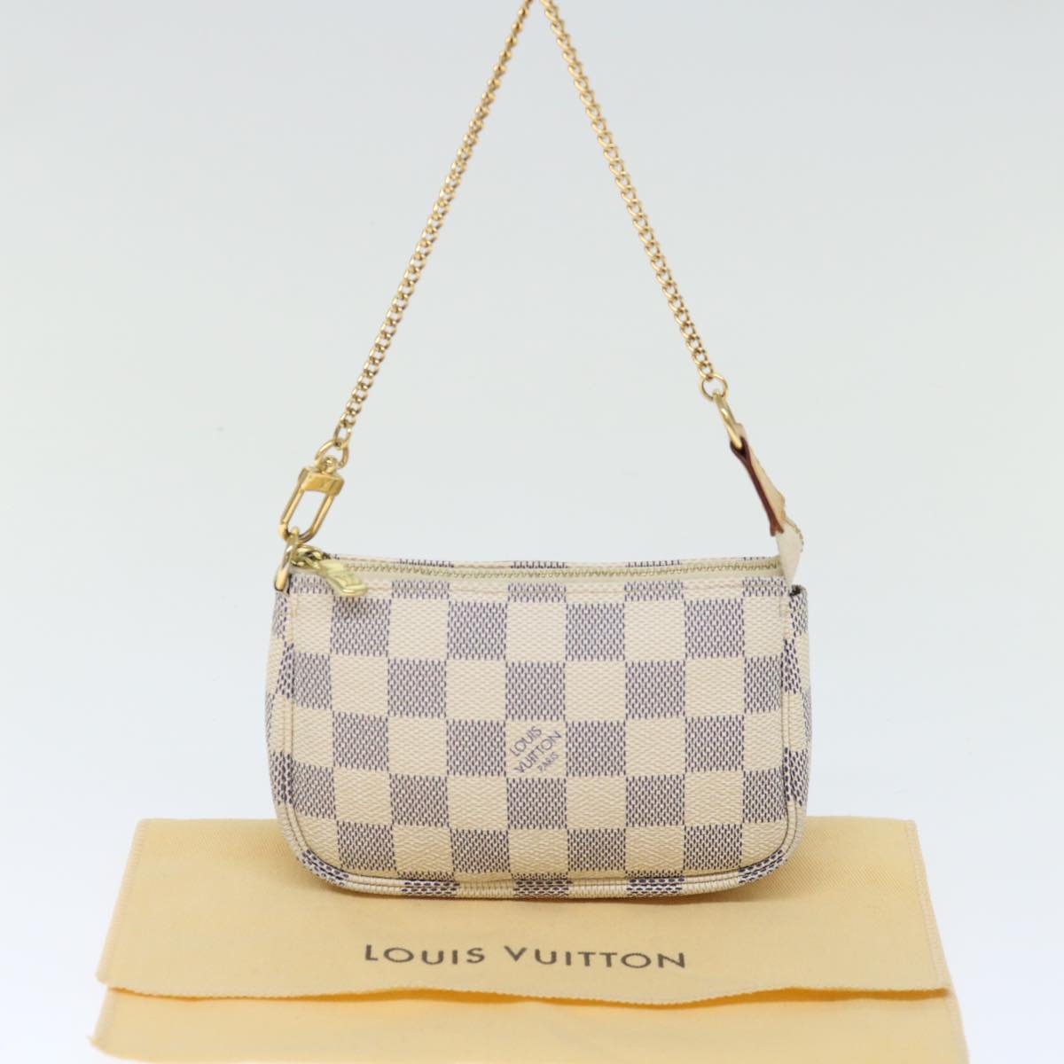 LOUIS VUITTON Damier Azur Mini Pochette Accessoires Pouch N58010 LV 71666