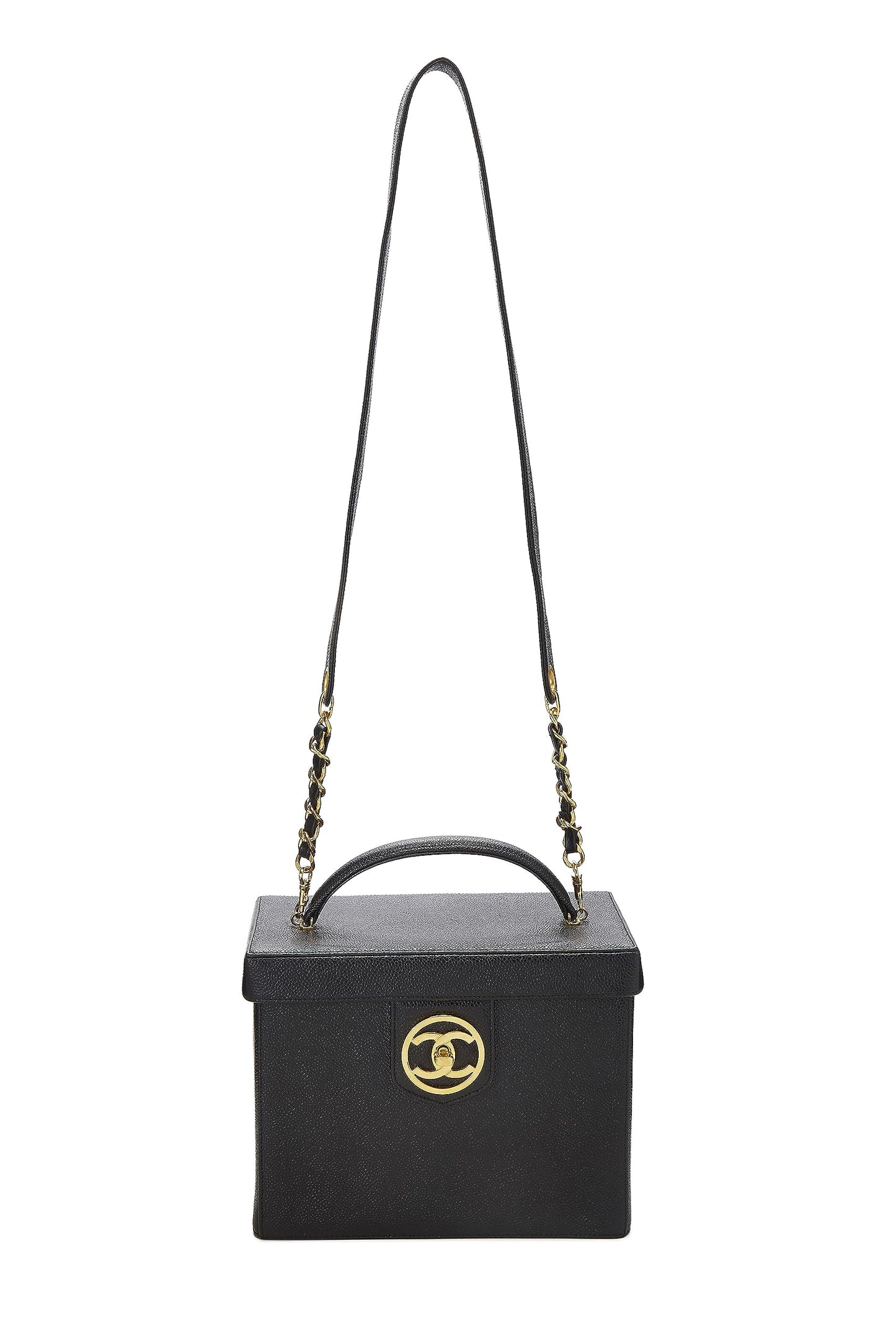 Chanel,  Black Caviar Circle 'CC' Vanity Large, Black