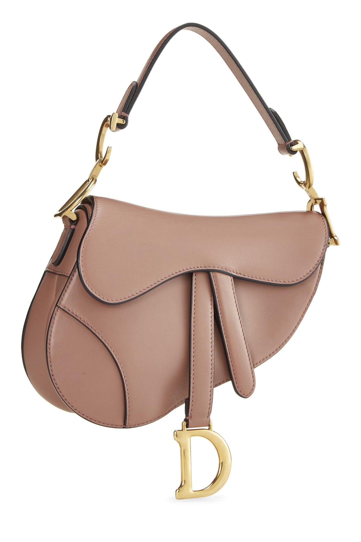 Dior,  Pink Calfskin Saddle Bag Mini, Pink