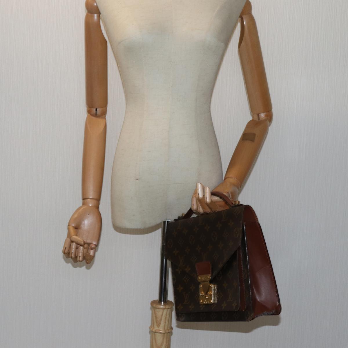 LOUIS VUITTON Monogram Monceau 28 Hand Bag 2way M51185 LV 71711