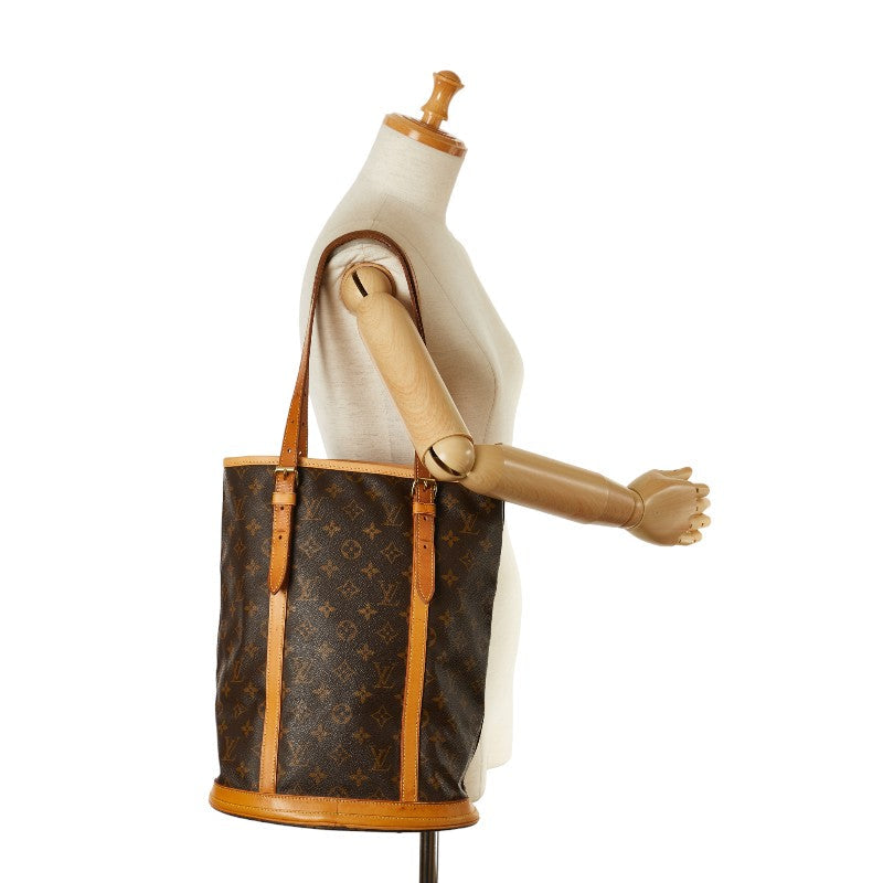 Louis Vuitton Monogram Bucket GM Tote Bag Shoulder Bag M42236 Brown PVC Leather  Louis Vuitton