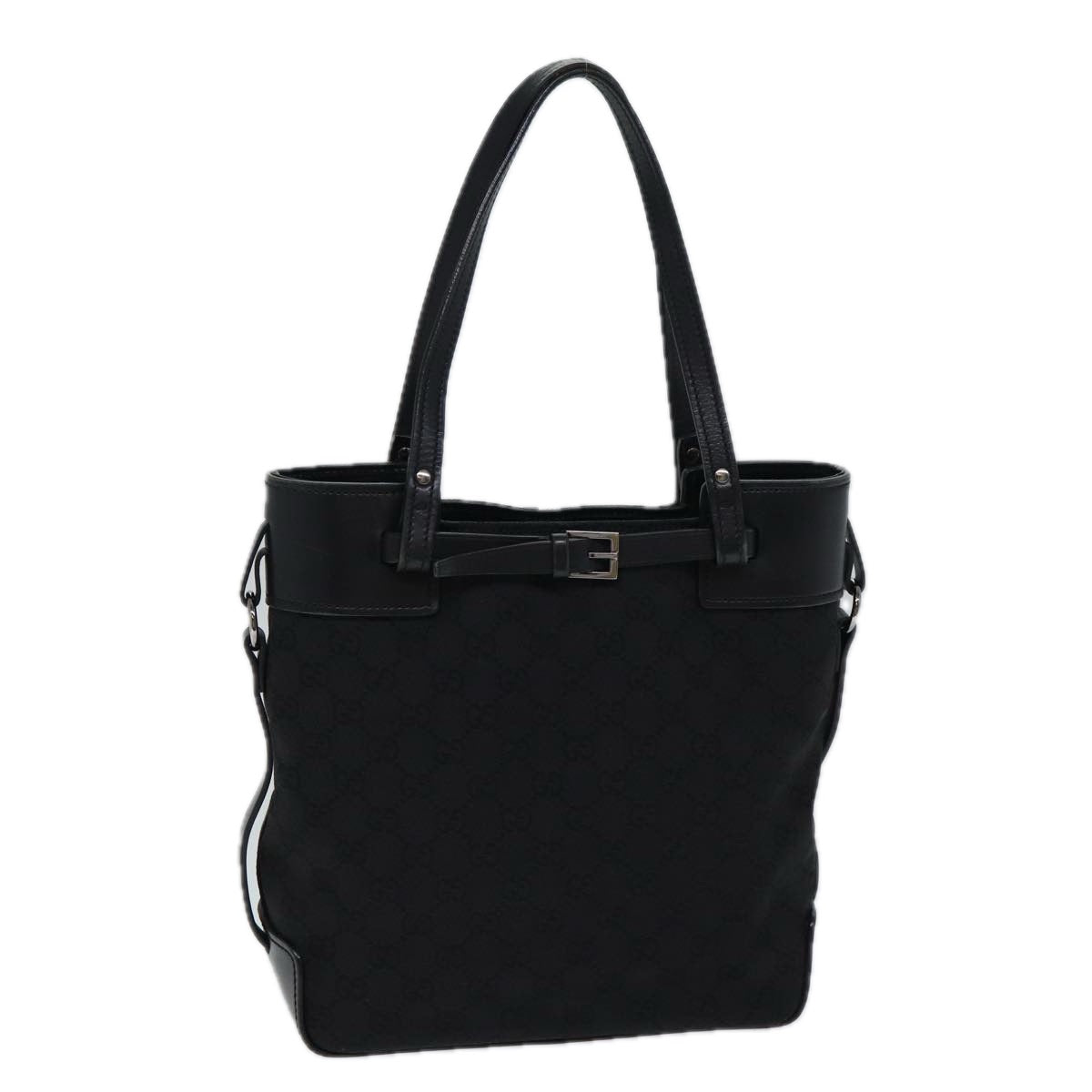 GUCCI GG Canvas Hand Bag Black 107757 71784