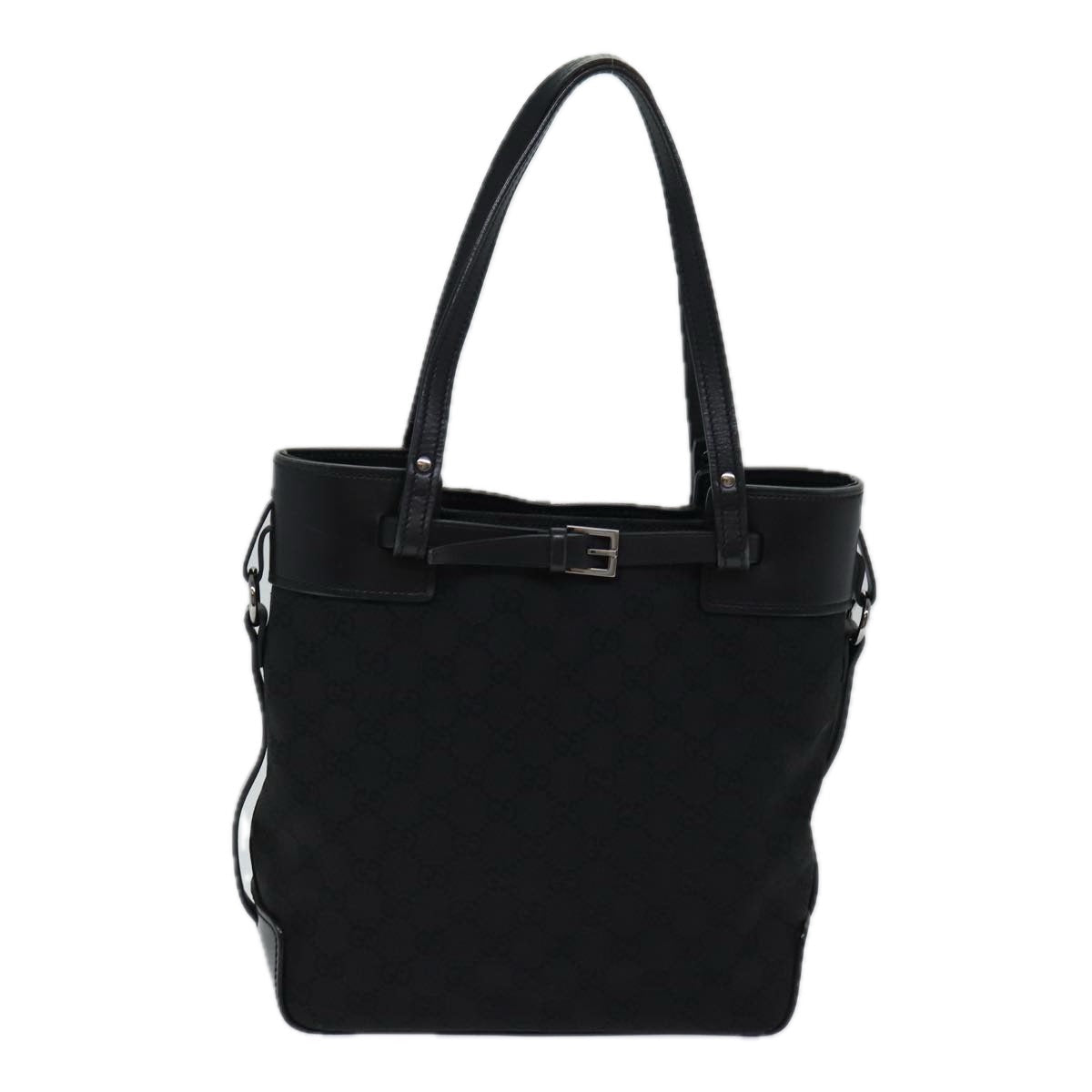 GUCCI GG Canvas Hand Bag Black 107757 71784