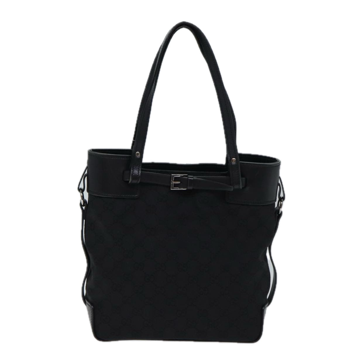 GUCCI GG Canvas Hand Bag Black 107757 71784