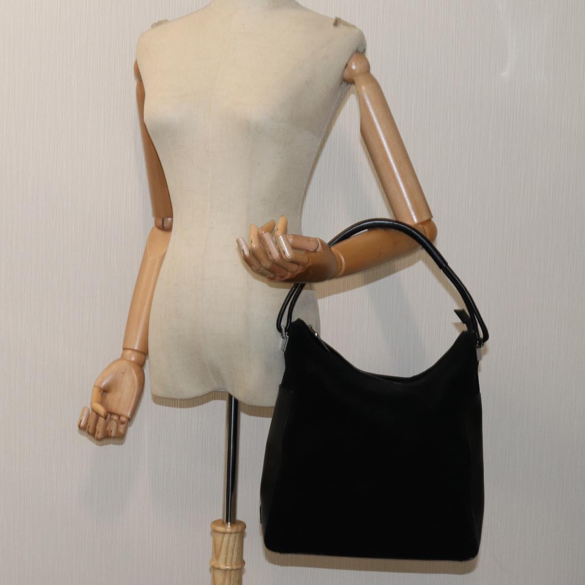 GUCCI Shoulder Bag Suede Black 001 3770 71787