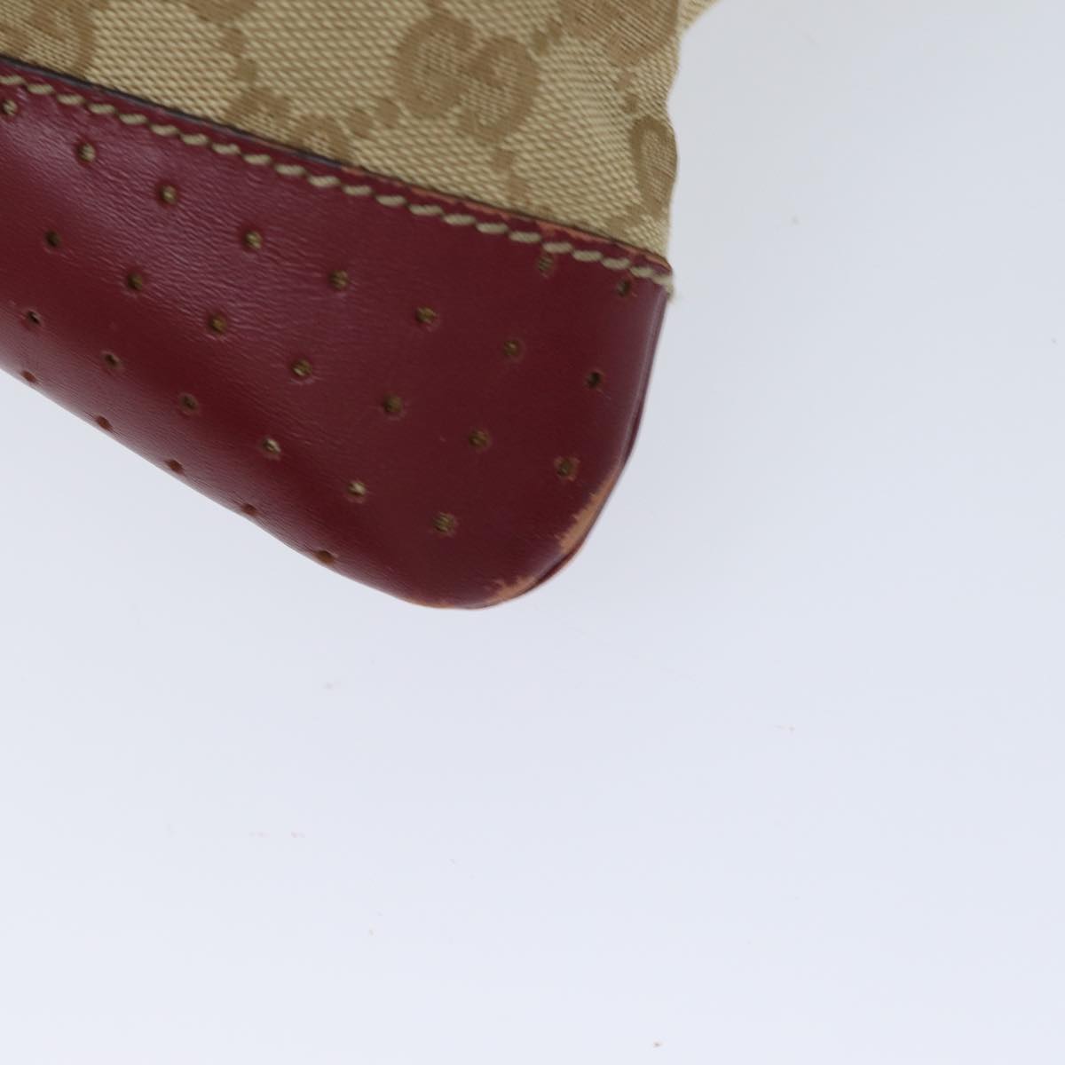 GUCCI GG Canvas Sherry Line Shoulder Bag Beige Red 145857 71790