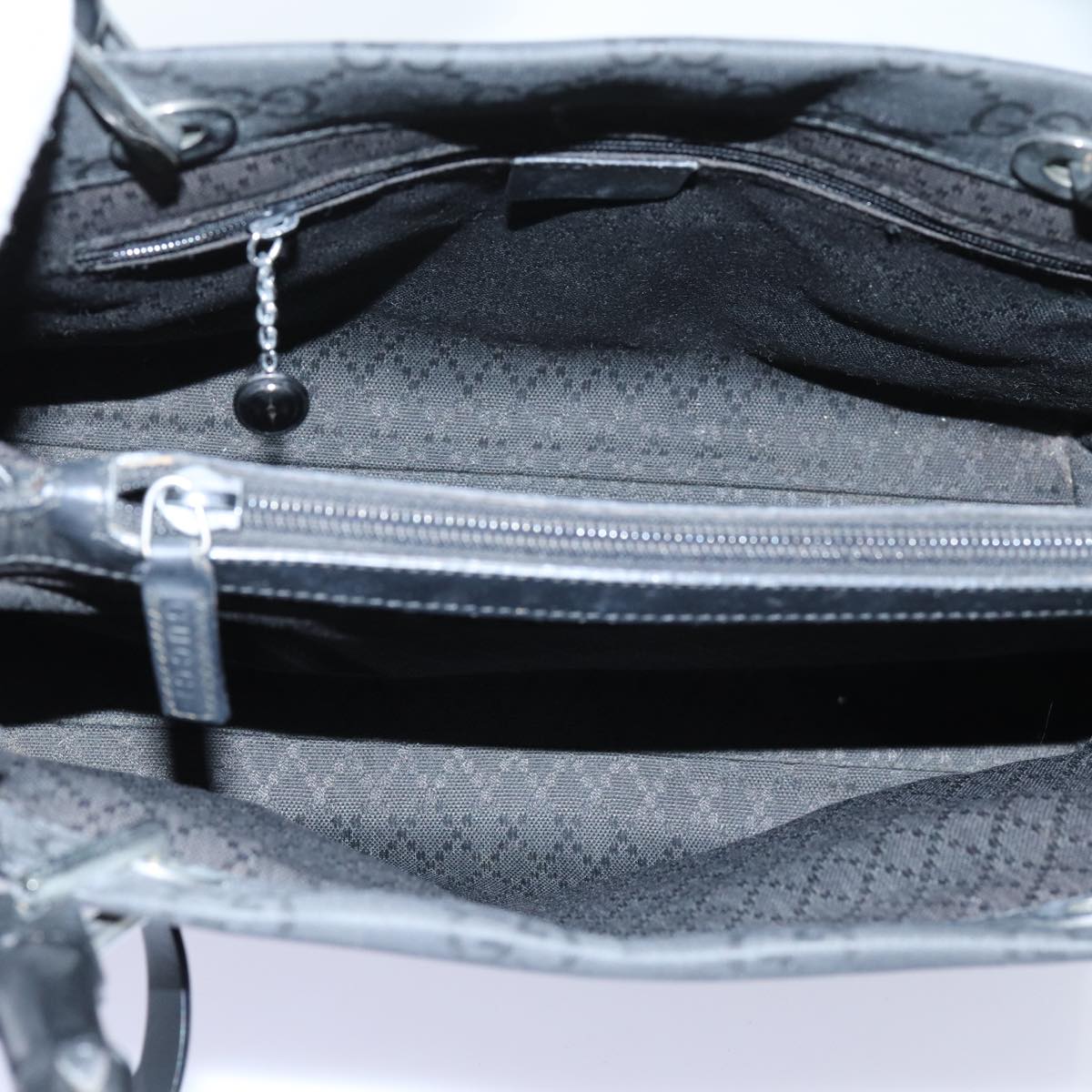 GUCCI Bamboo GG Canvas Hand Bag Nylon 2way Black 002 1016 71796