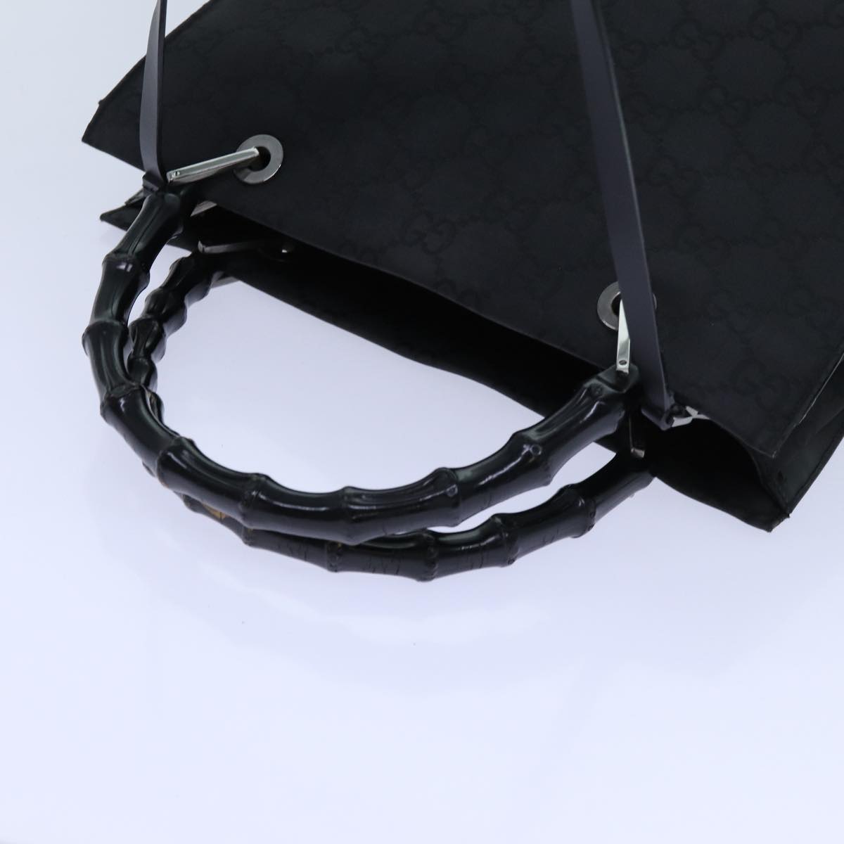 GUCCI Bamboo GG Canvas Hand Bag Nylon 2way Black 002 1016 71796