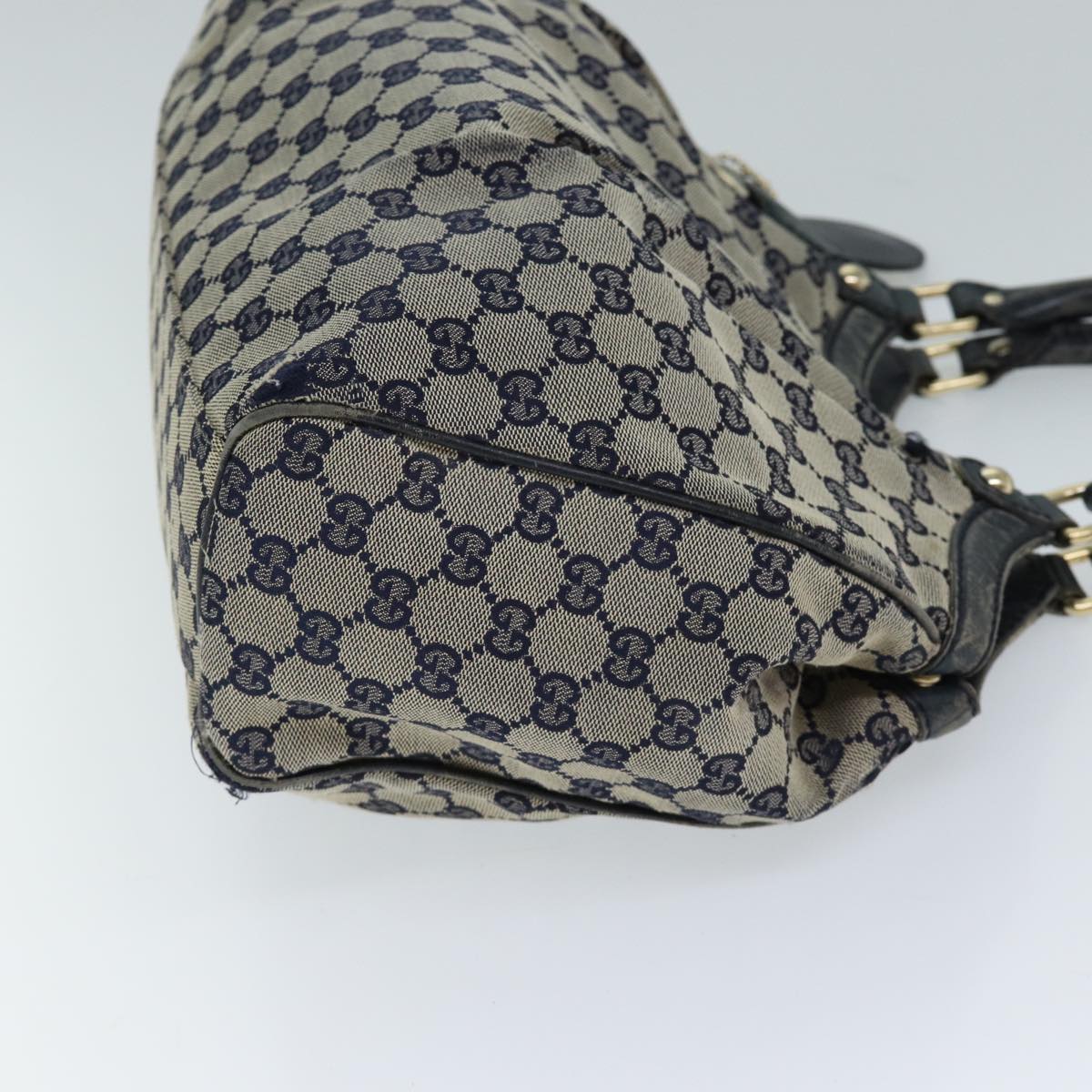 GUCCI GG Canvas Hand Bag Navy 211944 71797