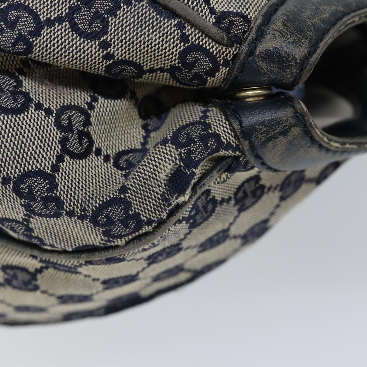 GUCCI GG Canvas Hand Bag Navy 211944 71797