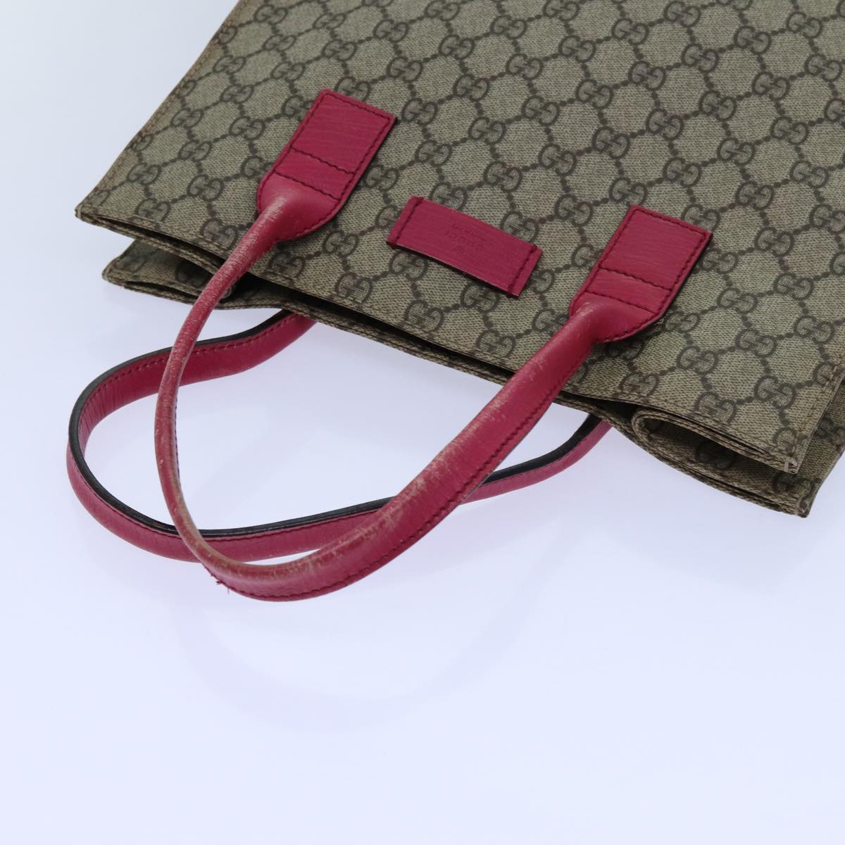 GUCCI GG Supreme Hand Bag PVC Beige 91249 71798