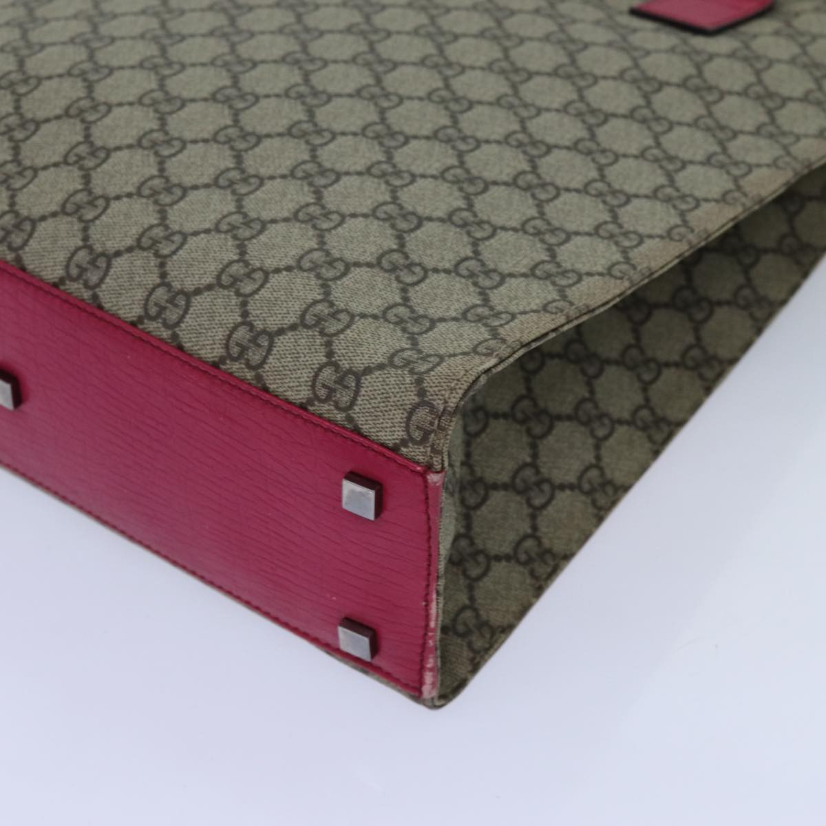 GUCCI GG Supreme Hand Bag PVC Beige 91249 71798