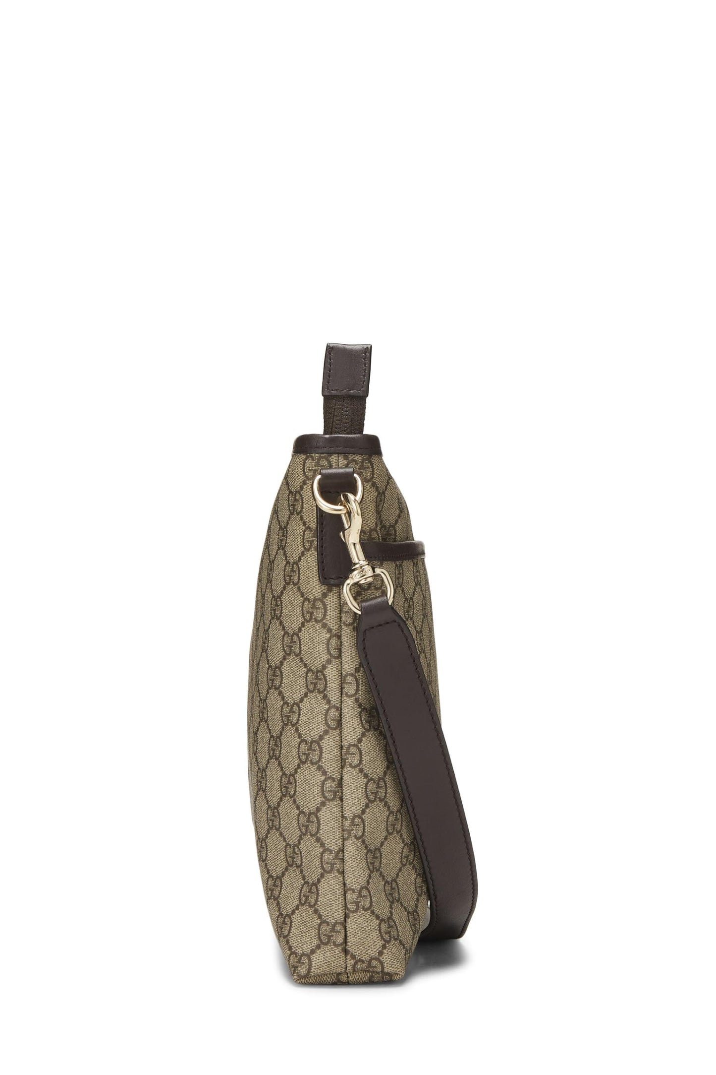Gucci,  Brown Original GG Supreme Canvas Zip Flat Messenger, Brown