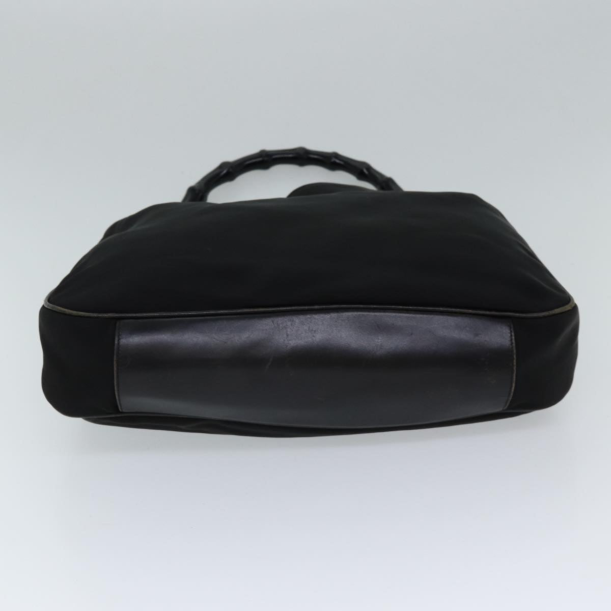 GUCCI Bamboo Hand Bag Nylon 2way Black 001 1577 71804