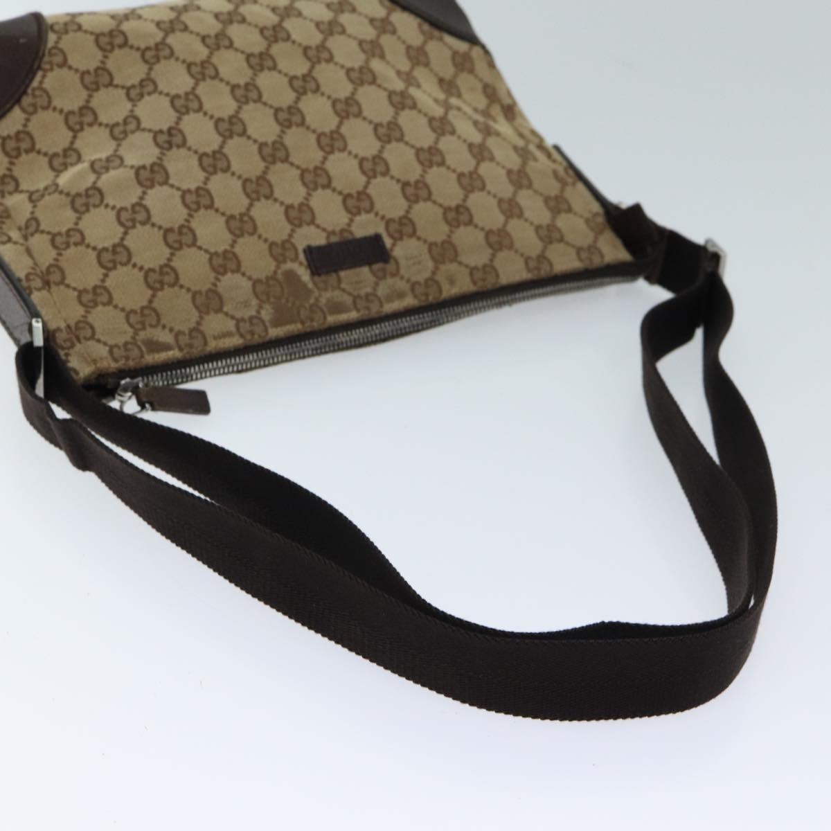 GUCCI GG Canvas Shoulder Bag Beige 114273 71808