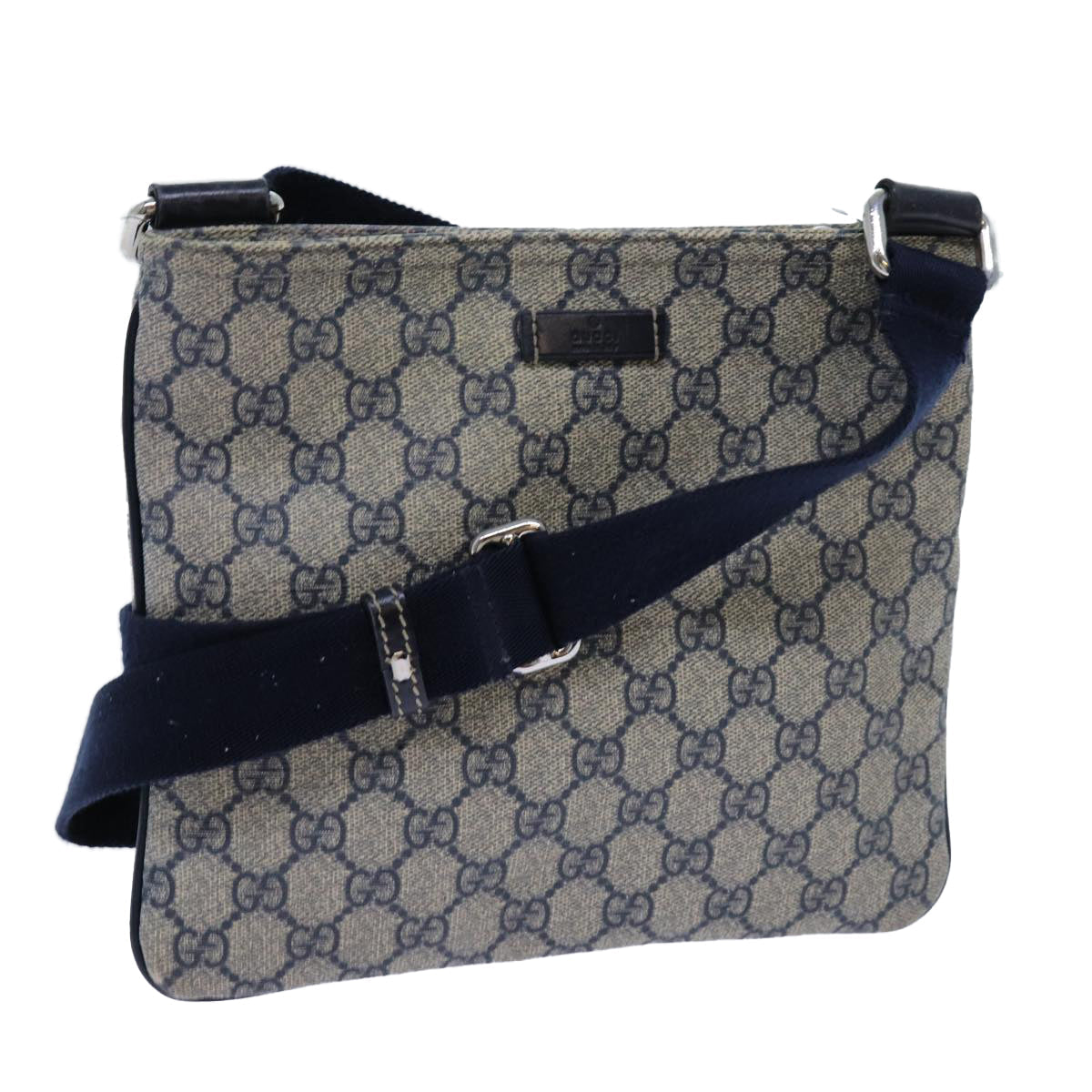 GUCCI GG Supreme Shoulder Bag PVC Navy 201538 71815