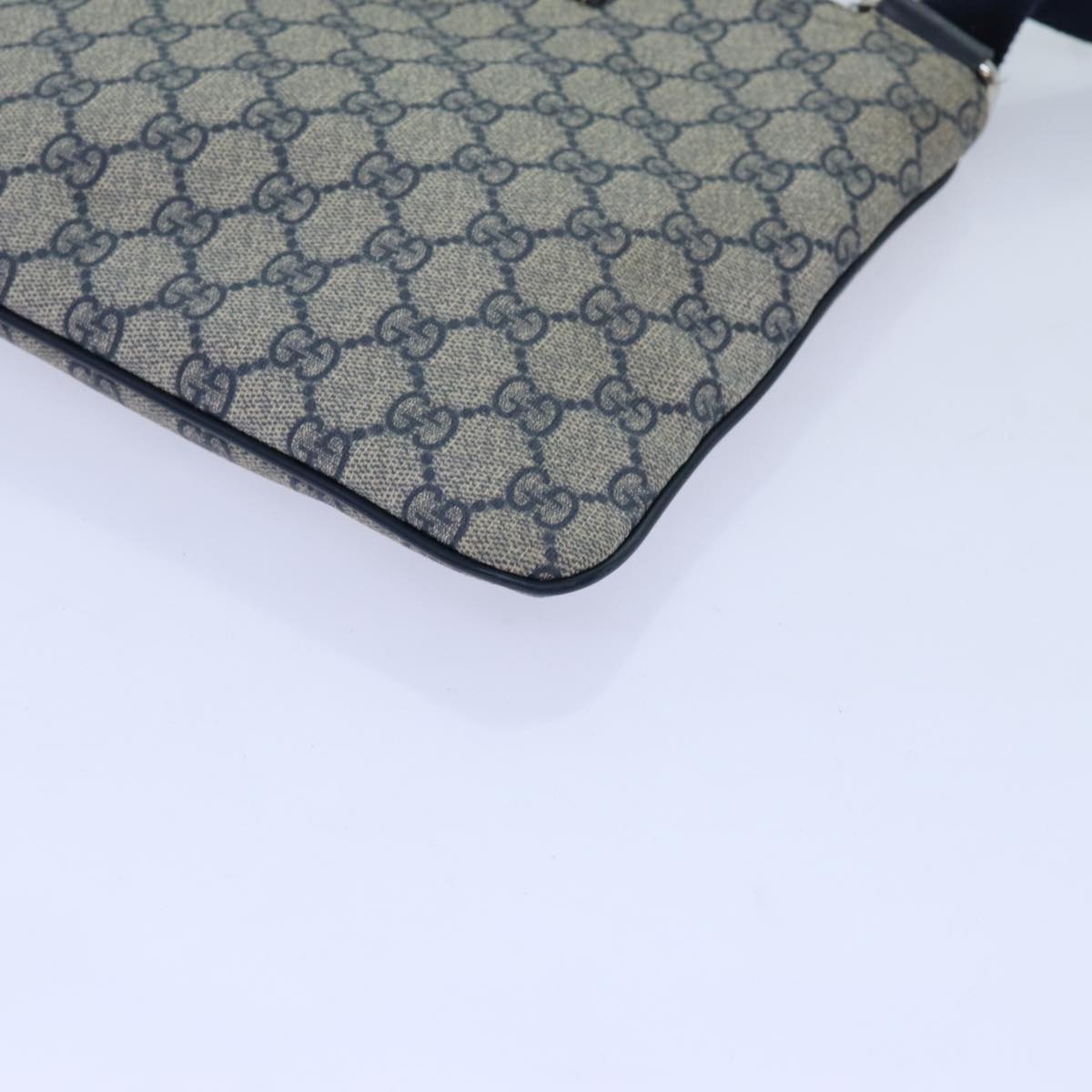 GUCCI GG Supreme Shoulder Bag PVC Navy 201538 71815