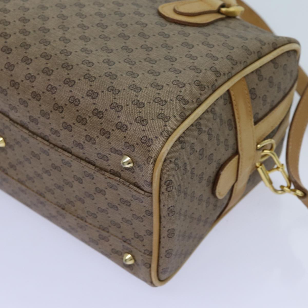 GUCCI Micro GG Supreme Hand Bag PVC Leather 2way Beige 71819