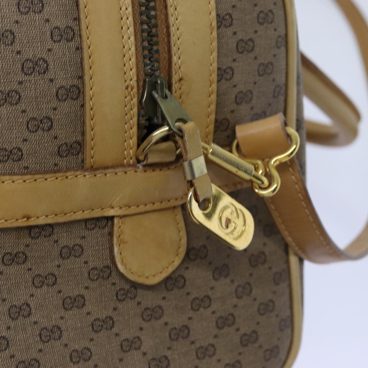 GUCCI Micro GG Supreme Hand Bag PVC Leather 2way Beige 71819