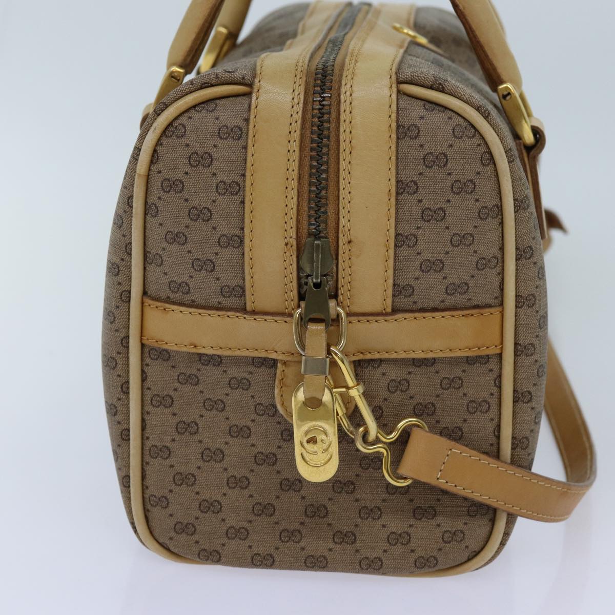GUCCI Micro GG Supreme Hand Bag PVC Leather 2way Beige 71819