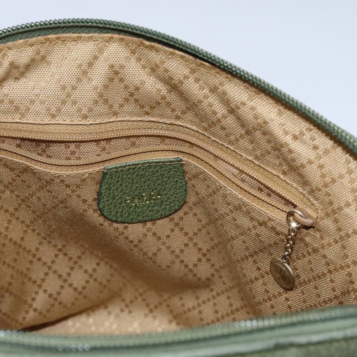GUCCI Bamboo Hand Bag Suede 2way Green 000 1274 0290 71820