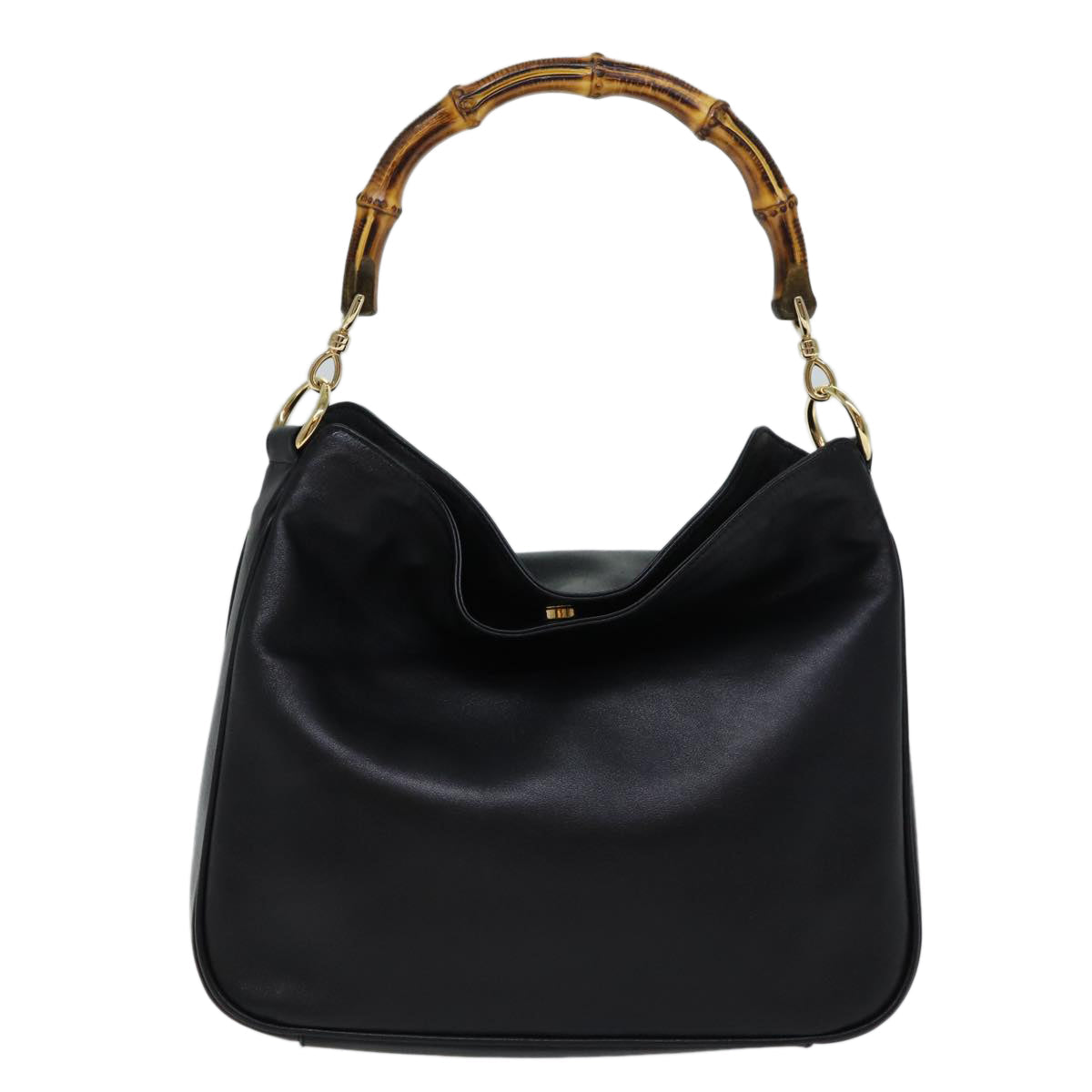 GUCCI Bamboo Shoulder Bag Leather 2way Black 71824