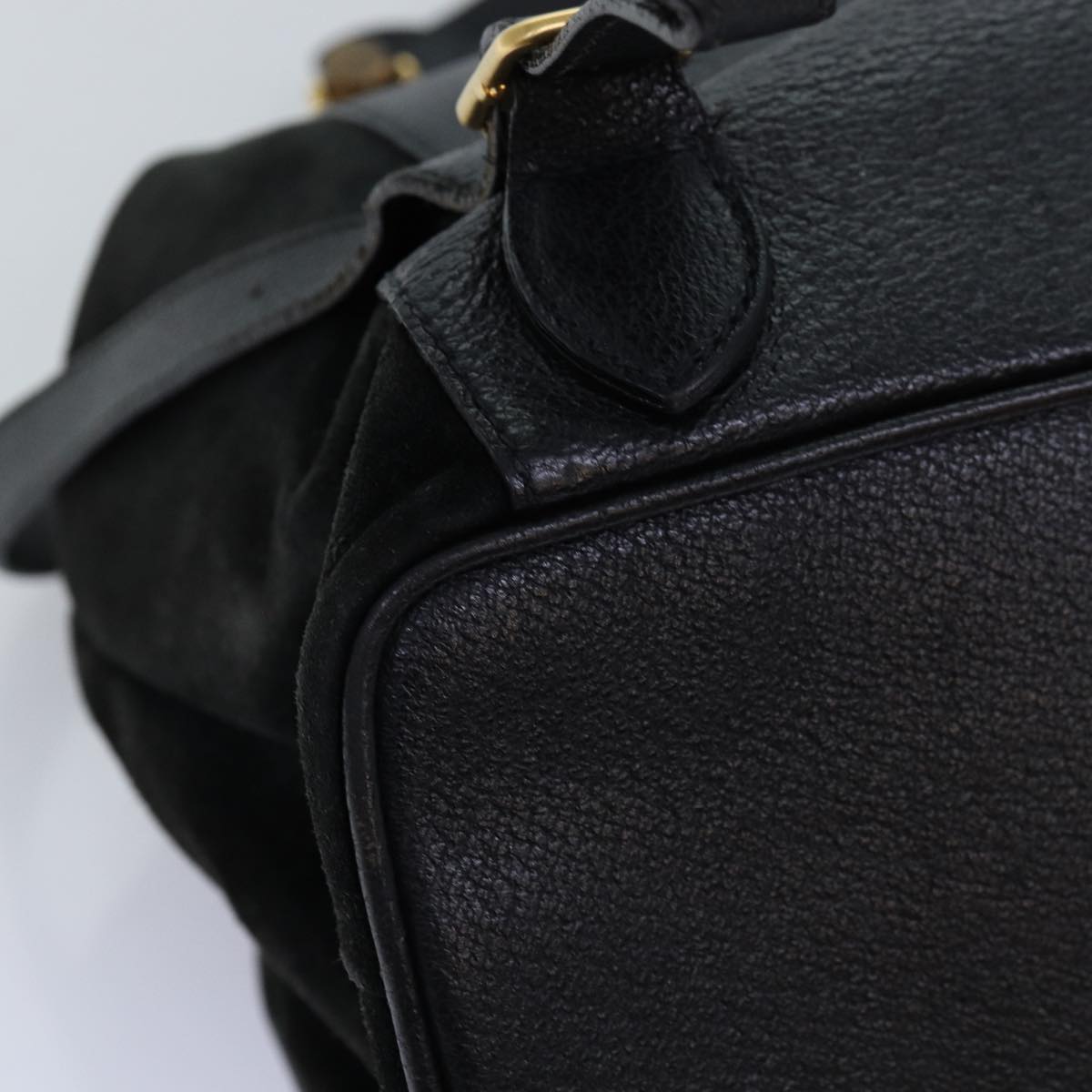 GUCCI Bamboo Backpack Suede Black 71825
