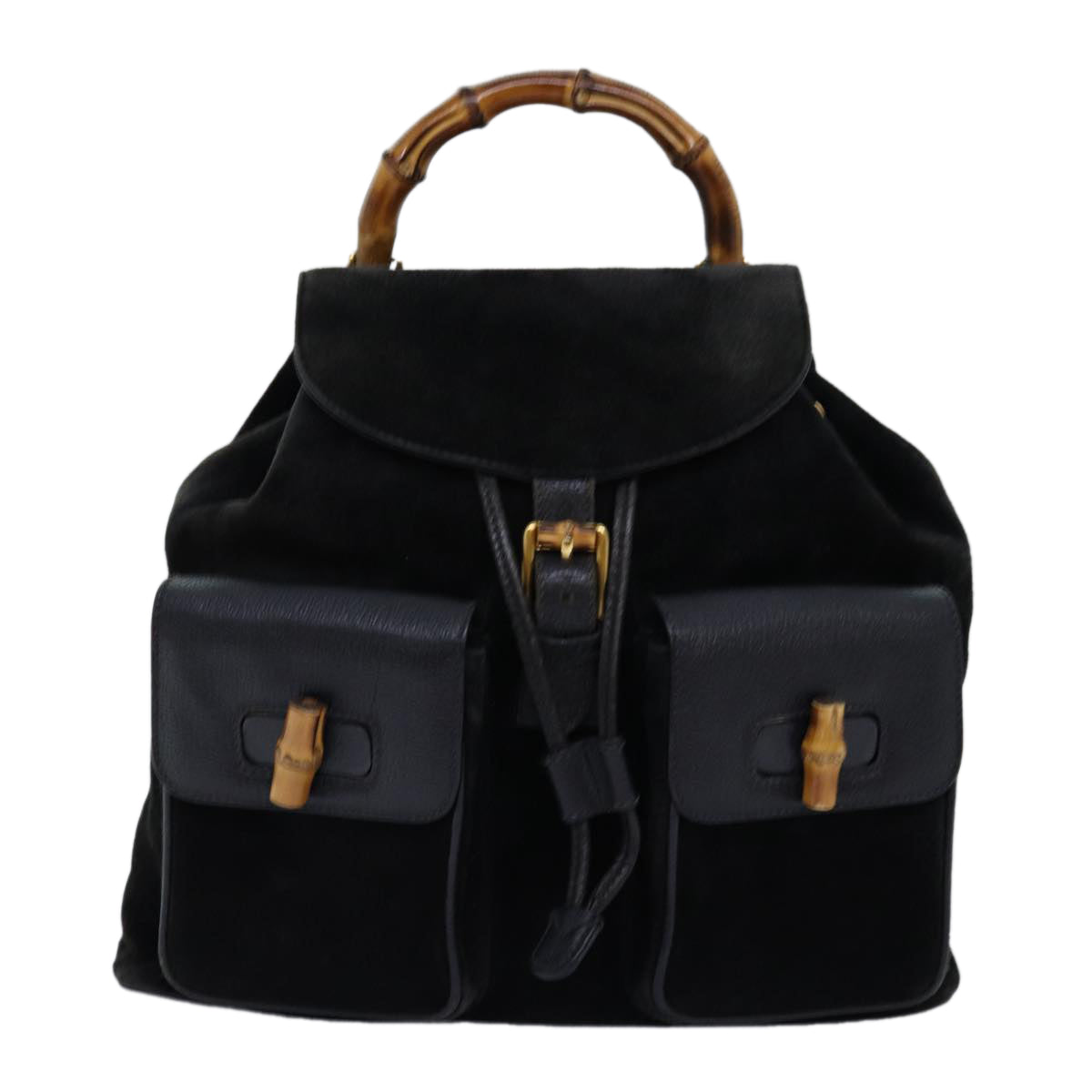 GUCCI Bamboo Backpack Suede Black 71825